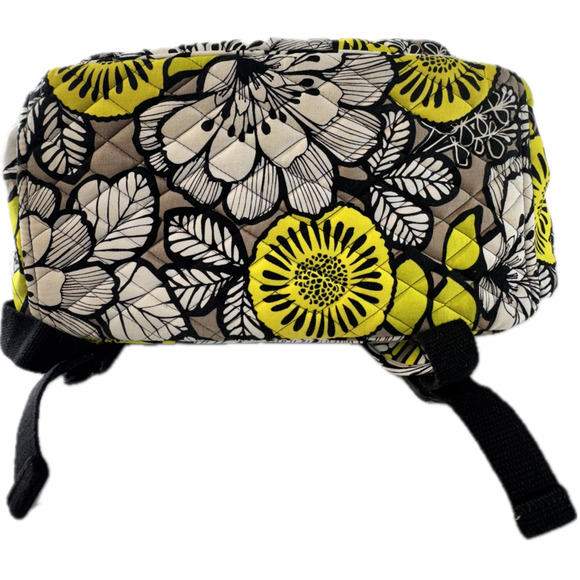 Vera Bradley Backpack Floral Design School Pockets Travel Yellow Neon Weekender - Picture 6 of 16
